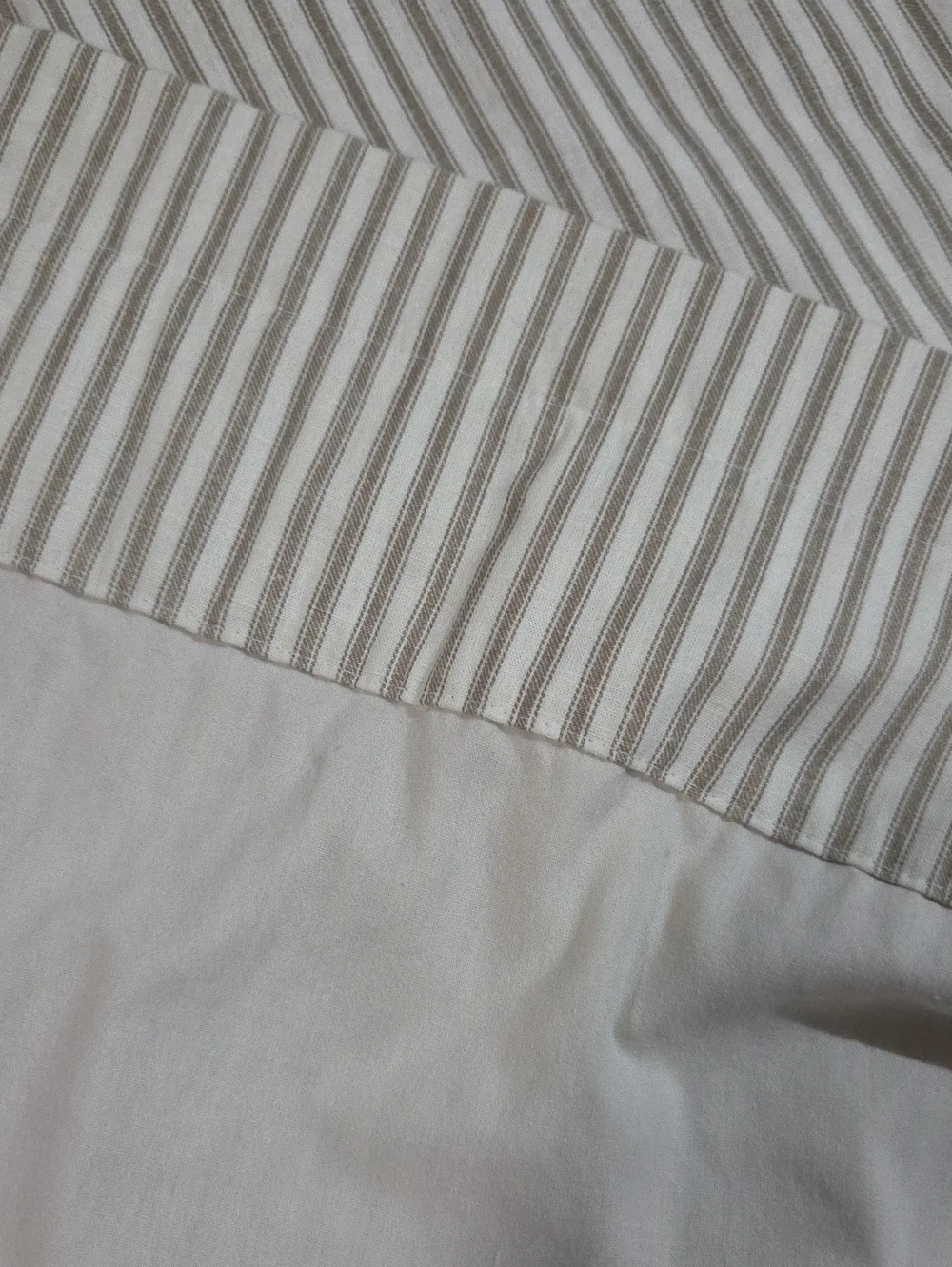 Tan Cream Striped Window Curtain Panels - Pair